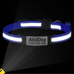 Reflective Nylon Cat Collar Bell Pet Products Small Large Cat Collar Soft Padded Unisex Kitten Supplies Cat Tag Small Dog Collar