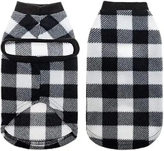 EXPAWLORER Plaid Cat Sweater Warm Fleece Hoodie Vest for Cats Small Dogs Fall Winter Coat Pullover Buffalo Check Clothing