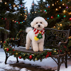 1PC Christmas Style Pet Scarf, Creative Warm Dog Scarf, Dog Decorative Scarf, Pet Scarf, Dog Cold Scarf, Christmas Decoration
