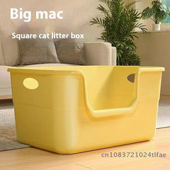 1 Pc Open-Top Cat Potty Cat Garbage Odor-Resistant Bin Large Capacity Large Size Semi Enclosed Anti-Spla Cat Toilet Pet Supplies
