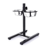 KX4B Adjustable Height Pet Dog Bowls Stainless Steel Feeding Feeder Water Bowl for Pet Dog Cats Puppy Outdoor Dish