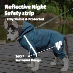 Storm Reflective Trim Dog Raincoat - Windproof & Waterproof Outdoor Adventure Jacket for Small/Medium Dogs Dog Clothes