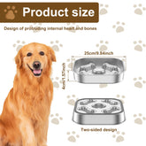 Slow Feeder Dog Bowl Stainless Steel Cat Eating Bowl with Nonslip Bottom Square/Round Anti Suffocation Pet Bowl Pet Supplies