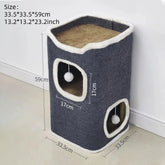 3-tiers Cat Bed winter Pet House Covered Cave with soft mat Large Hideaway Cat Tent with Fluffy Ball Hanging