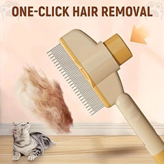 Pet One Button Self Cleaning Pet Grooming Gloves Brush Comb Hair Remover and Massage Tool for Cats and Dogs Easy Grooming