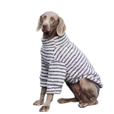 Stripe Fleece Dog Sweater Turtleneck Sweatshirt, Winter Shirt Dog Clothes for Medium Large Dogs, Pet Apparel Pullover Jumper