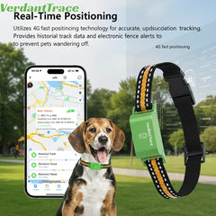 VerdantTrace pet tracker for android phone IOS 4G GPS Cat Tracker Collar Dog Real-Time Tracking AntiLost Locator no subscription