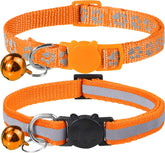 2PCS Cat Collar Safety Elastic Adjustable Neck Strap With Bell For Kitten Puppy Pet Leash Accessories Reflective Cat Collar