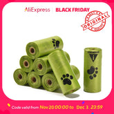 Biodegradable Pet Waste Bags - Extra Thick Poop Bags for Dogs & Cats, Portable Roll with Dispenser, Eco-Friendly & Lea