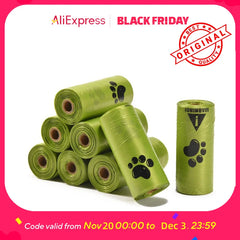 Biodegradable Pet Waste Bags - Extra Thick Poop Bags for Dogs & Cats, Portable Roll with Dispenser, Eco-Friendly & Lea