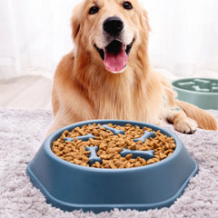 1PC Anti-Choking Slow Feeder Bowl - Thickened Non-Slip for Fat Cats/Dogs, Healthy Round Pet Bowl Dishwasher Safe Pet Supplies