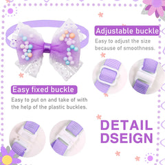 10PCS Cute Puppy Bowtie Pet Supplies Cat Dog Lace Bowties Pet Bow Tie Collar for Dogs Accessories for Small&medium Dog
