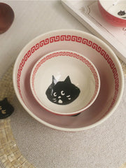 Chino Cerc Bowl Emed Underglaze Color Rice Noodles Large Bowl Red Snail Soup Bowl Chinese Sle Dinnerware Cartoon Pat...