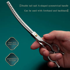 Refinement Curved Fish Bone Pet Grooming Thinning Scissors 7inch Curved Fish Bone Scissors Dog Trimming Shears Pet Styling Tools
