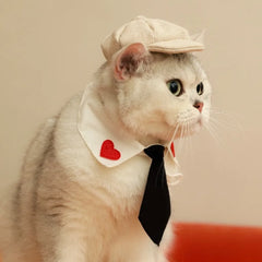 Pet Dress Up Accessories French Retro Dog Beret Hat Adjustable Pet Beret for Cats Male Dogs Gentleman's Hat Puppy Peaked Caps
