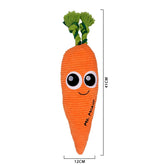 Durable Plush Carrot Dog Chew Toy with Squeaker Sound - Interactive Vegetable Pet Toys for Small Medium Large Dogs Accessories
