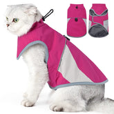 Weatherproof Cat Harness Vest - Lightweight Windproof & Waterproof Jacket with Leash Point, Reflective Outdoor Gear for Cats