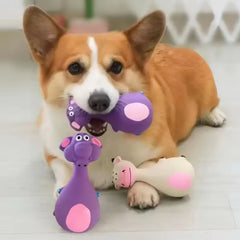 1 Piece Fat Bellied Cartoon Fun Bite Resistant Latex Sound Dog Toy Purple Elephant White Cow Brown Optional