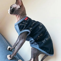Sphynx Clothes for Cat Hairless cat stretch Cotton Jacket Plaid Coat For Pet Devon Rex Soft Fashion T-Shirt for Spring Outwear