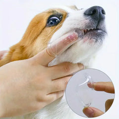 Super Soft Silicone Finger Toothbrush for Dogs Cats Dental Care Tartar Remover Gum Care with Massaging Nubs Breath Freshener