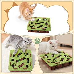 Cat Puzzle Toy Felt Puzzle Box Cat Exercise Toys With Bell Ball Indoor Sports Entertainment Hunting Interactive Cat Toys Indoor