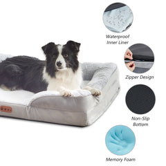 Medium & Large Sized Dog Sleeping Mat Square Dog Bed Memory Sponge Pet Sofa Dog Winter Warm Thickened Pad Removable Cover