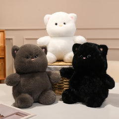 28cm Cute Cats Soft Stuffed Plush Toys Black White Grey Lovely Kitten Plushies Doll Gifts For Girls Home Desktop Ornament