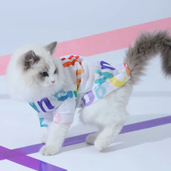 HOOPET Summer Male Cat Kitten Summer Vest Cat Cat Pet Anti-hair Loss Cat Cat Clothes Thin Puppet kitten Blue Cat
