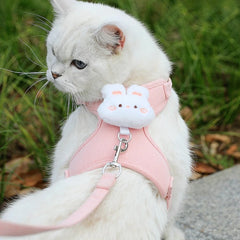 Adjustable Cat Harness Leash for Outdoor Travel Walking Soft and Breathable Pet Harnesses for Cat Kitten Puppy
