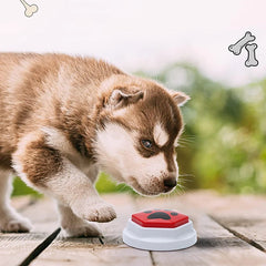Dog Squeak Toys With Paw Print Hexagonal Recordable Talking Sound Button Dog Toy Interactive Voice Buttons For Communication Dog