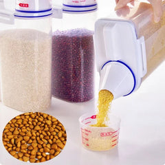 1.5L/2L Large Pet Food Storage Bin - Sealed Dry Food Dispenser for Dog Cat Kibble, Kitchen Pantry Organization