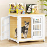 Dog Crate Furniture with Name Tag, Heavy Duty Dog Kennel Indoor for Large and Medium Dogs, Double-Doors Sturdy Dog Cage