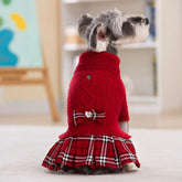 1pc Small Dog Winter Sweater Dress - Soft Knit Turtleneck for Yorkie/Chihuahua/Teacup, Cute Puppy Clothes, Winter Pet Gift
