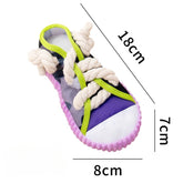 Dog Squeak Toy Teeth Grinding Bite Resistant Slippers Shape Puppy Chew Toy With Cotton Rope Pet Chewing Toys Dog Toys