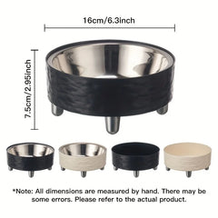 Elevated Stainless steel Pet Dog Cat bowl Heighten Neck Protection Food Bowl, Anti-dumping, Non-slip, Suitable for Kittens and P