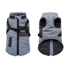 Dog Wind Breaker with Dual D Leash Vest Dog Jacket Warm Dog Hoodie Warm Pet Dog Clothes