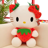 Kawaii Sanrio Hello Kitty Plush Stuffed Toy Strawberry KT Cat Pillow Doll Children's Birthday Gift Home Decoration Animal Doll