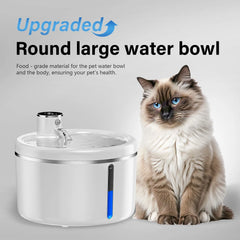 Wireless Cat Water Fountain 2.5L Stainless Steel Pet Drinking Dispenser Smart Sensor Auto Circulating Filter 4000mAh LED Display