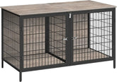 43.3" Dog Crate Furniture for 2 Dogs, Dogs Kennel with Removable Divider, Heavy Sturdy Dog Furniture Style Double Cage