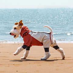 Dog Raincoat Waterproof Dog Rain Jacket with Hood Rain Coat with Leash Hole Reflective Strap for Small Medium Large Dogs