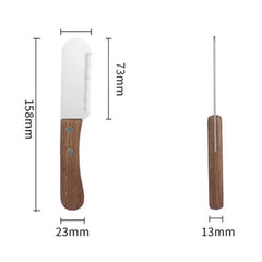 Pet Stainless Steel Wooden Handle Stripping Knife Professional Cat Dog Comb Shaving Plucking Hair Comb Knife Pet Grooming Tools