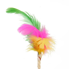 Colorful Feather Cat Toy Interactive Sisal Shuttlecock Ball for Cats Grinding Claw Play Ball Pet Blanket Ball