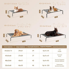 Large Dog Bunk Bed, Outdoor Elevated Dog Hammock, with Frame and Washable Waterproof Pet Platform