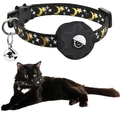 for Apple Tag Cat Collar, Reflective Kitten Collar with Airtag Case Holder and Bell for Girl Boy Cats ,Safe Breakaway Necklace