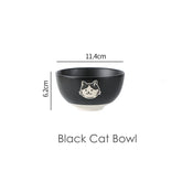 4.5 Inch Kawaii Bear Bowl Ceramic Kitten Rice Bowl Cartoon Cat Breakfast Oatmeal Milk Bowl Microwave Safe