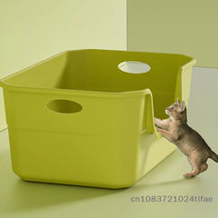 1 Pc Open-Top Cat Potty Cat Garbage Odor-Resistant Bin Large Capacity Large Size Semi Enclosed Anti-Spla Cat Toilet Pet Supplies