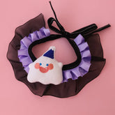 Halloween Pet Collar & Bandana Set for Cats & Dogs – Lace Pumpkin Bat Wing Bow Tie Accessories for Small & Large Pets