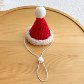 Pet Christmas Scarf Hat Set Thick Winter Warm Neckerchief Red Xmas Hat Dog Cat New Year Hat Scarf Set Pets Dress Up Costumes