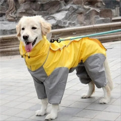 Large Dog Raincoat Clothes for Puppy Medium Dogs Waterproof Four Corner Hooded Jacket Poncho Pet Rain Season Outside Supplies