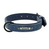Custom Text name Leather Dog Collar Personalized Name ID Tags Dog Collars For Small Medium Large Dogs Pitbull Bulldog Beagle